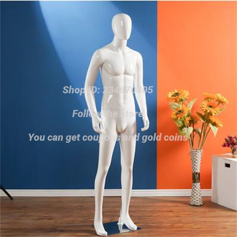 White Plastic ABS Male Body Hand Mannequins,Wedding Decorative,Realist Cloth Model Doll, Maniqui Stainless Chassis, E062, 4Style