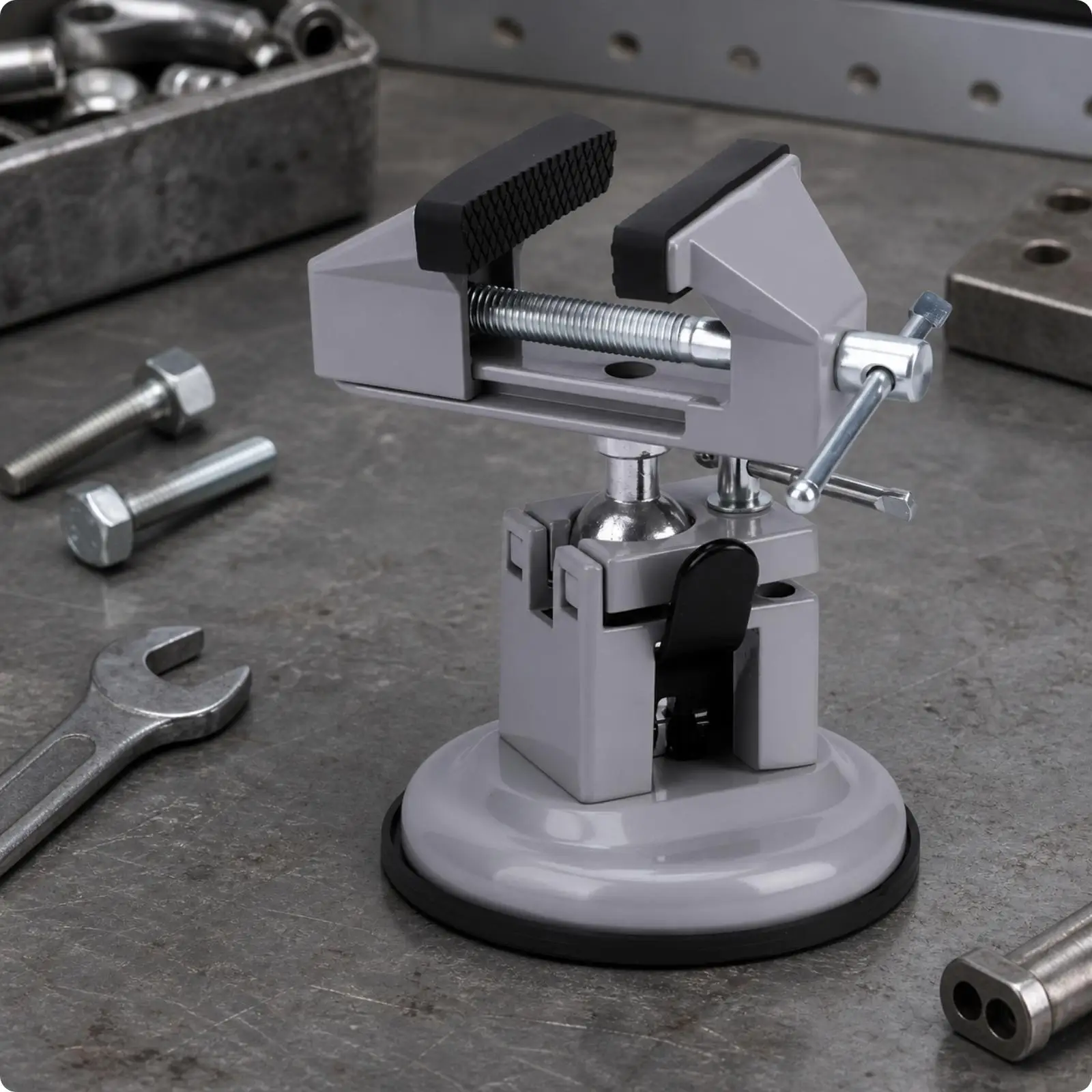 Space Saving Swivel Vise for Workbench with 54mm Capacity Aluminum Body for DIY Craft and Repair