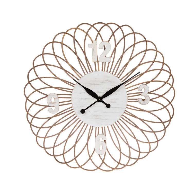 60cm North Europe Large Vintage Metal Wall Clock 3D Round Home Office Decoration Hanging Living Room Classic Brief Wall Clock