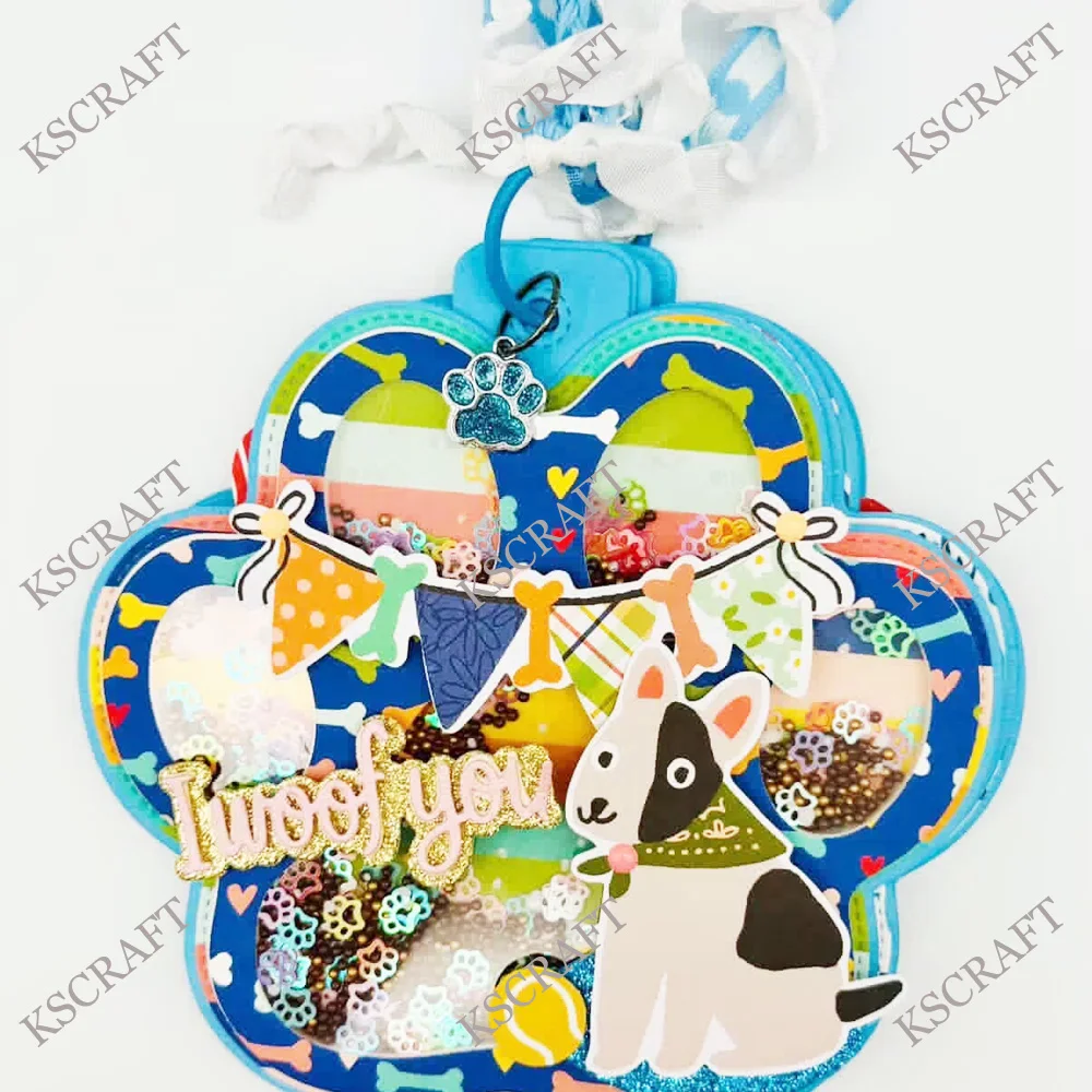 KSCRAFT Troqueles de corte y plantillas de pata de perro para álbumes mini, decoración de álbumes de recortes DIY, grabado en relieve y tarjetas de papel DIY