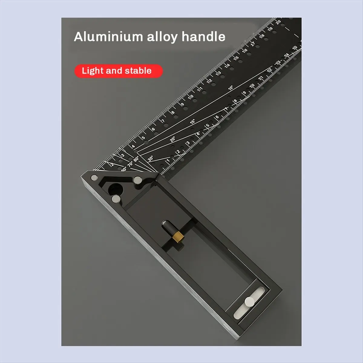 [HLES]Multi Functional Right Angle Ruler 45/90 Degree Hole Angle Ruler Positioning Marking Angle Ruler Woodworking Tool 30cm