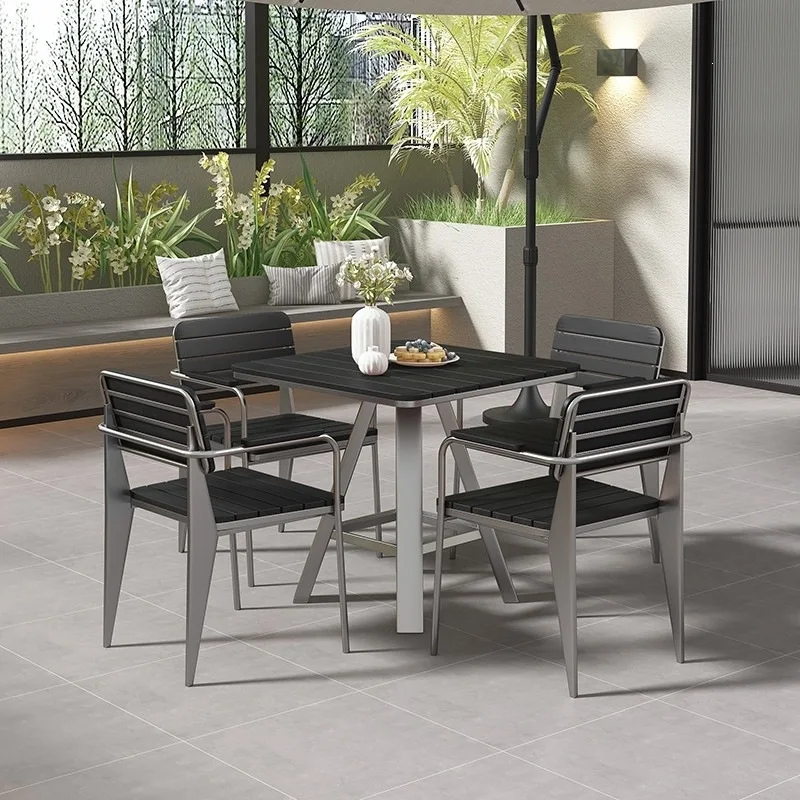 HYS sunscreen outdoor leisure table and chair combination music bar lounge area small round table restaurant open-air