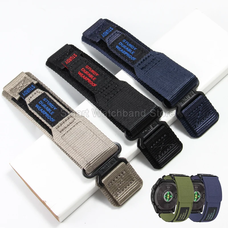 Letter-Style Velcro Nylon Canvas Watch Accessories 20 22mm Black Gray Army Green Dark Blue Orange for OPPO Watch X2 Watchband