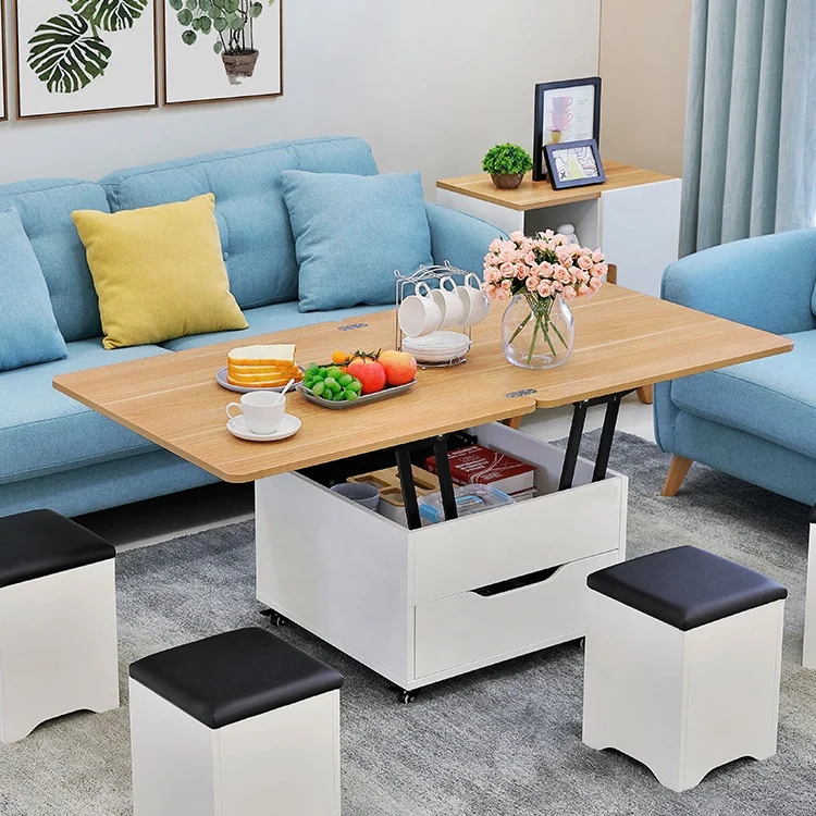 #Wholesale Living Room Furniture Used Closets Square Folding Coffee Table with Wheels