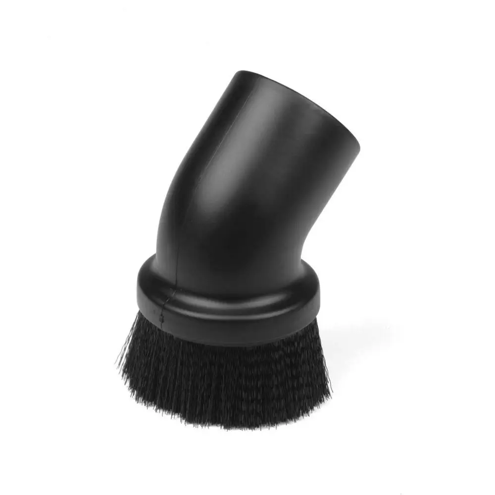 Wet/Dry Dusting Brush Black Plastic Dusting Suction Brush Cleaning Brush Extension Pipes Horse Hair Round Brush Furniture