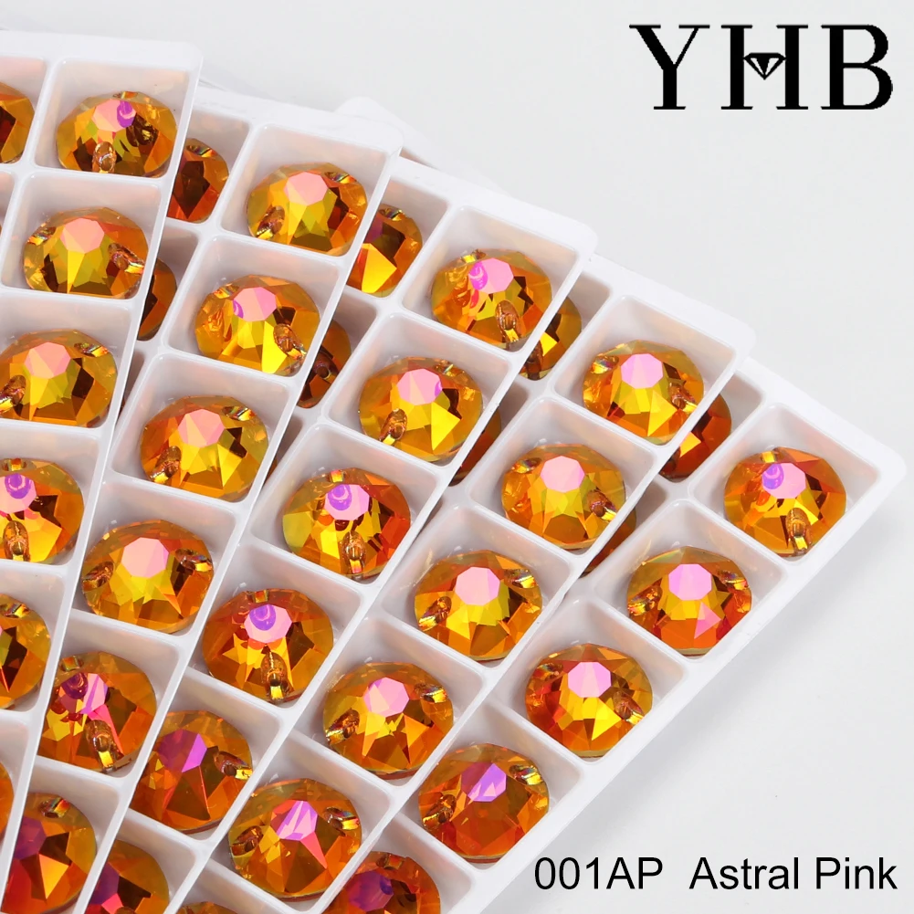 YHB Wholesale XIRIUS Glass Crystal AB Moonlight Sewing Stones Flatback Sew on Rhinestones For Garment Clothes Bags