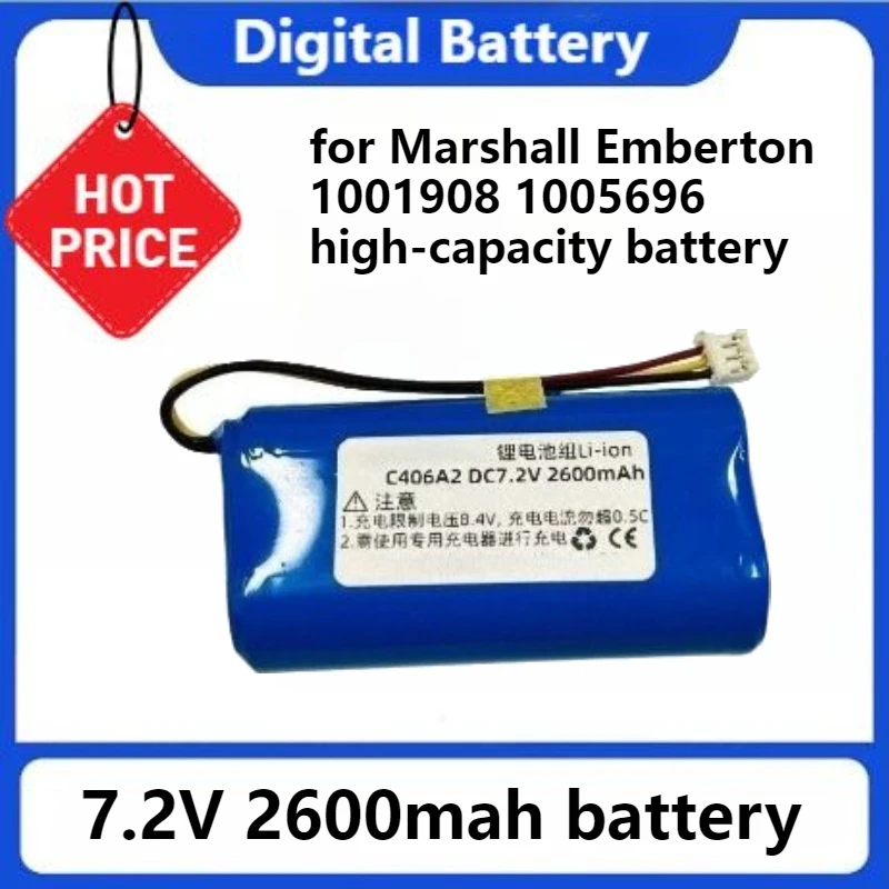 

Аккумулятор динамика 2600 мАч C406A2 для Marshall Emberton 1001908 1005696 Аккумулятор большой емкости