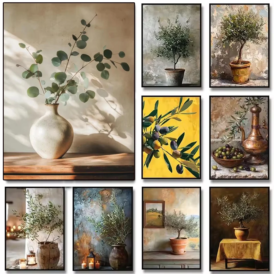5d Diy New Arrival Diamond Painting Stitch Olive Leaf and Lemon Full Diamond Mosaic Embroidery Italian Minimalism Home Decor