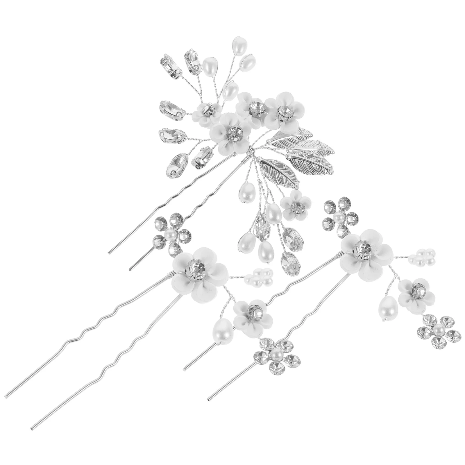 

1 Set Wedding Pins Crystal Pearl Bridal Hairpins Lightweight Floral Combs For Brides Elegant Decorations Wedding Hair Clips