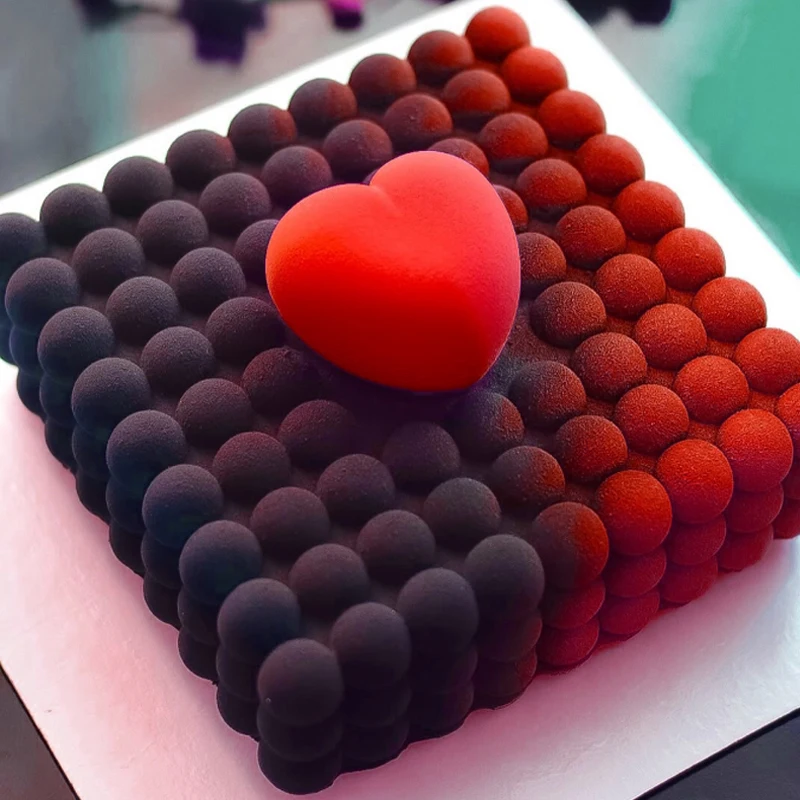 

7-дюймовый квадратный шар и 4-дюймовый набор силиконовых форм в форме сердца, формы для торта ко Дню святого Валентина, форма для французского мусса, кухонные формы для выпечки