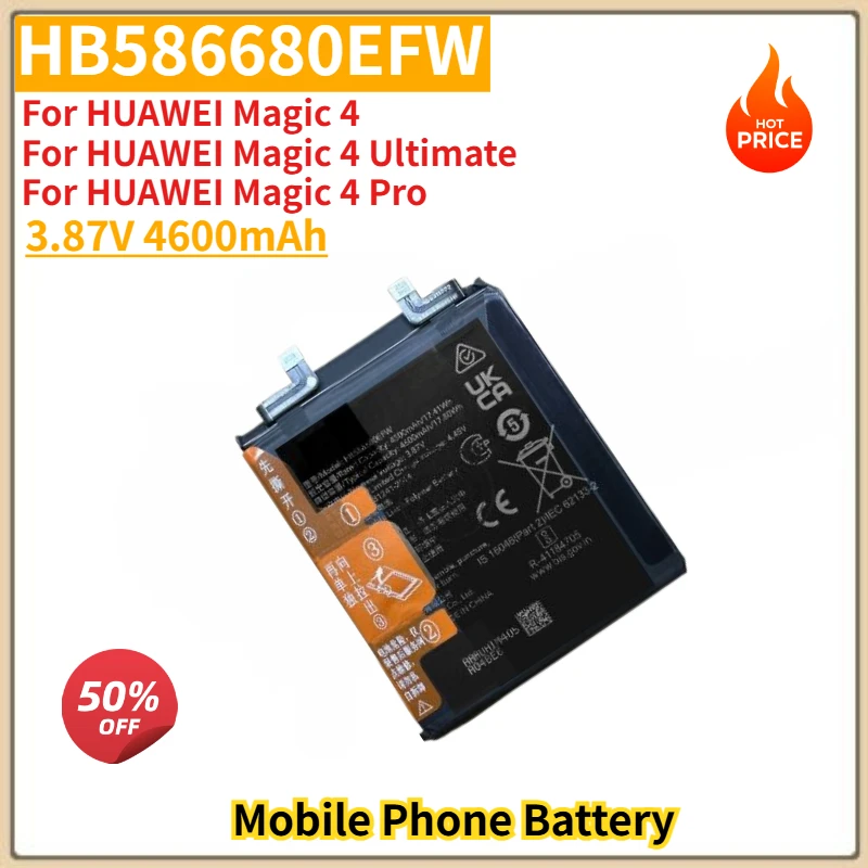 

HB586680EFW High Quality Replacement Phone Battery 3.87V 4600mAh For HUAWEI Magic 4/Magic 4 Ultimate/Magic 4 Pro Brand New