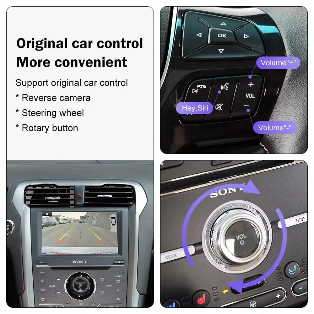 Wireless Carplay Android Auto For Ford Sync 2 System Explorer Focus Fiesta C-max Edge F-150 Fusion Taurus Support BT Multimedia