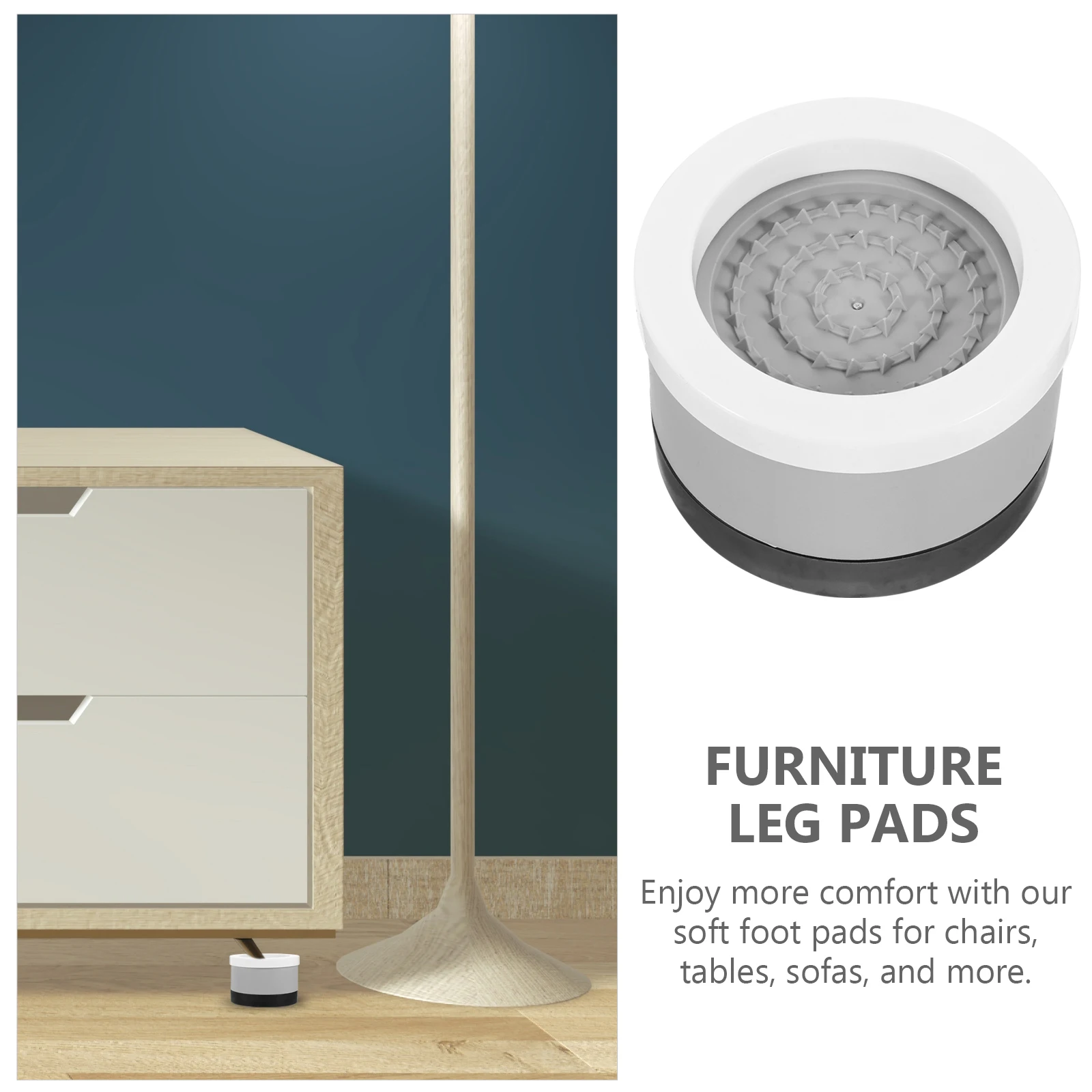 

4Pcs Furniture Leg Pads Height Increasing Chair Foot Protectors Anti-Slip for Hardwood Floors Plastic Table Sofa Feet Covers