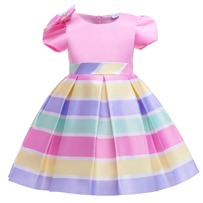 Princesa Meninas Natal Stripe Dress Baby Girl Wedding Party Clothes Criança Crianças Crianças Natal Vestidos Costume Clothing