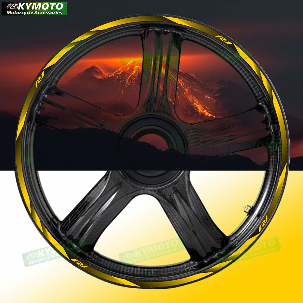 

Для R1 R1 R1M аксессуары для мотоциклов 17-дюймовые наклейки на передние и задние колеса, обтекатели, светоотражающие наклейки на обод, украшения