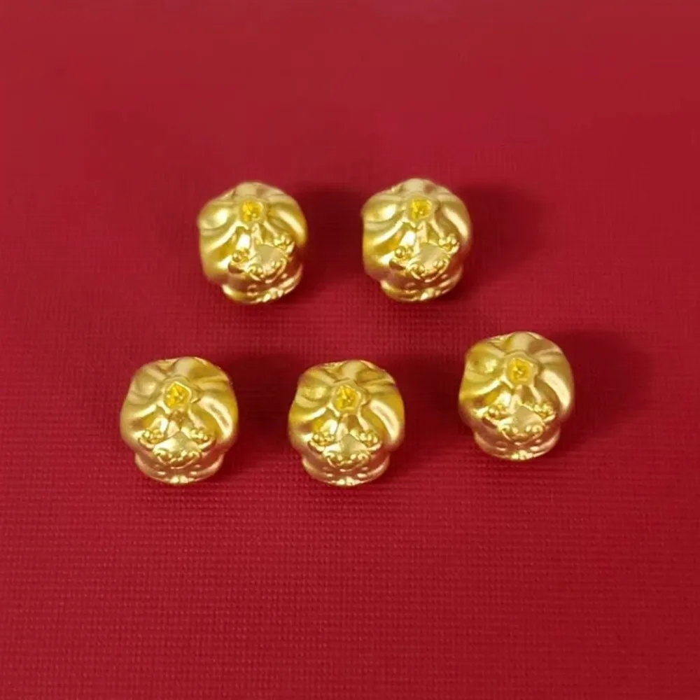 

1PCS Real Pure 999 24K Yellow Gold Bead Lucky Dragon Dumpling Small Pendant 0.19-0.23g