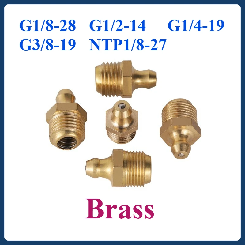 

Brass Grease Fittings, Multiple Types & Sizes (1/2/5/10pcs)