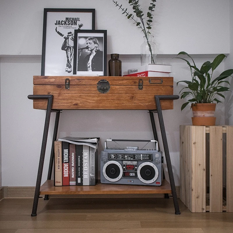 industrial style American Console table retro entrance personalized creative Console table wrought iron couchtisch furniture