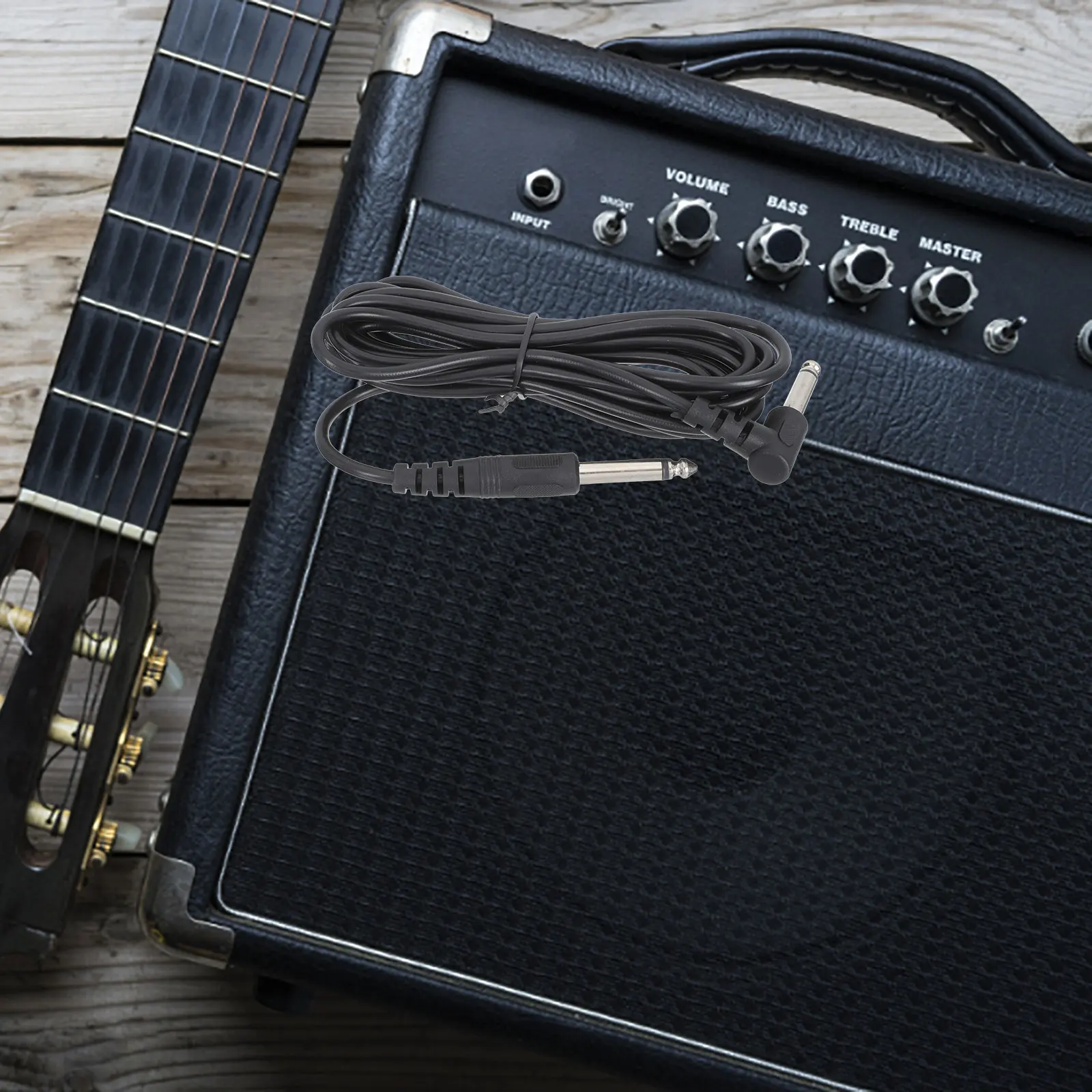 

3PCS Audio Cable for Guitar Electric Accessory Durable Speaker Connection PVC Zinc Alloy Professional Use Long Lifespan