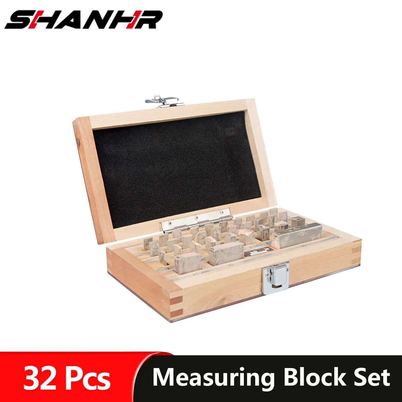 SHANHR Block Gauge 32Pcs/Set 1 Grade 0 Grade Caliper Block Gauge Inspection Block Gauge Measurement Instruments