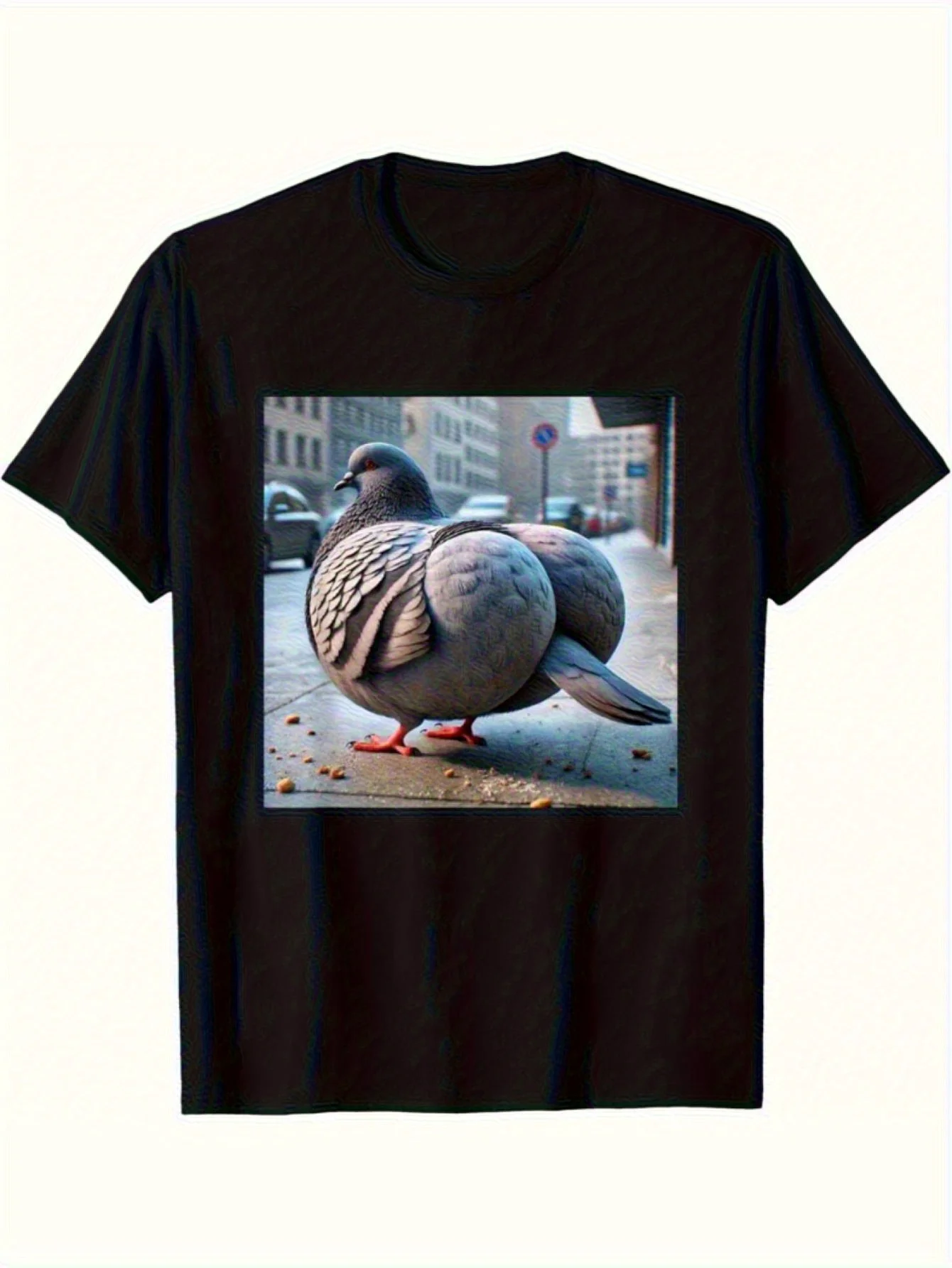 Men' Gyatt Gen Z Meme T-Shirt - Level 1 Humorous Pigeon Design, Lightweight Breathable Round Neck Tee Suitable for SpringAutumn Casual Wear  Parties, Comfortable Fit for Outdoor Entertainment,  Apparel