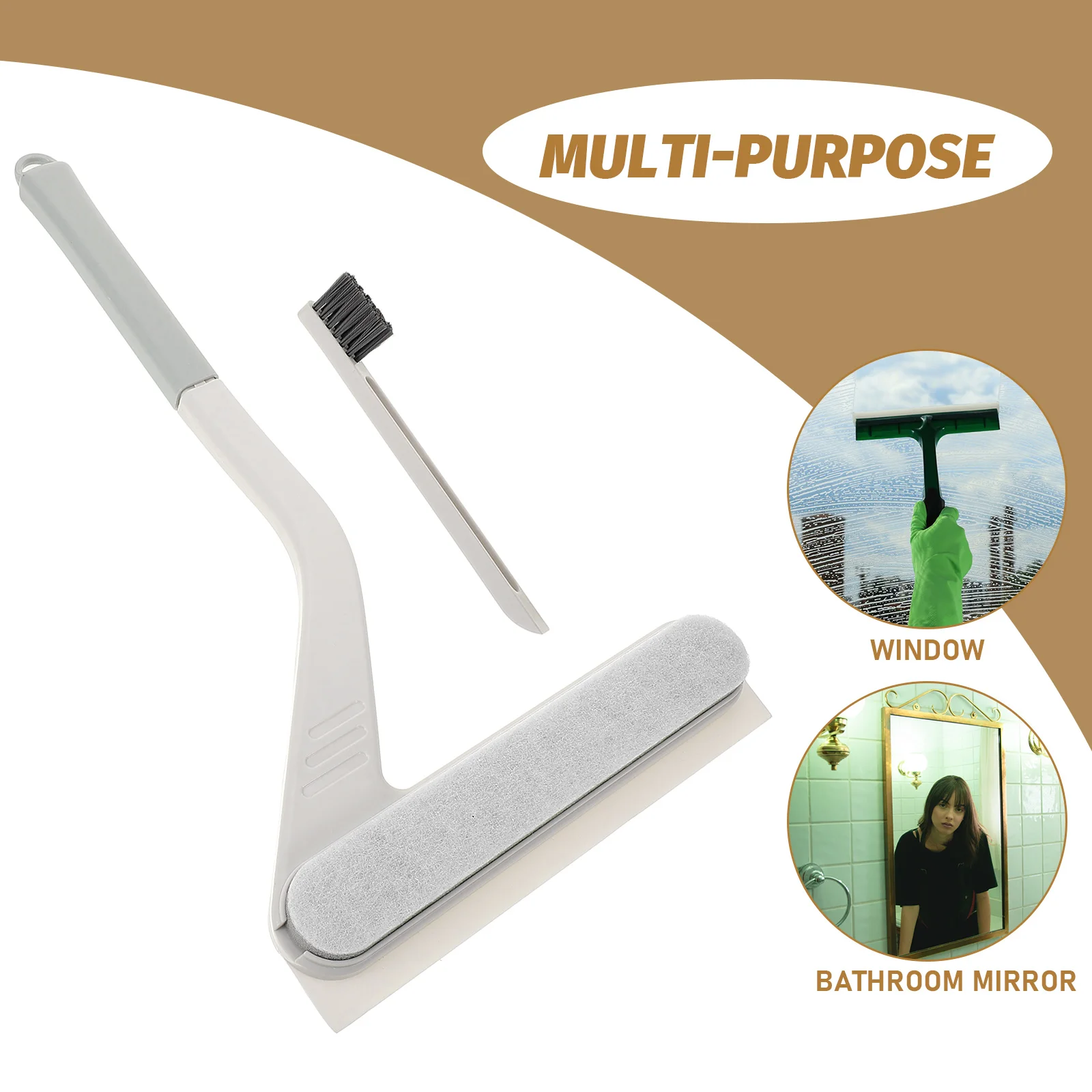 

Glass Window Squeegee Shower Cleaner Car Wiper Small Brush Door Scrubber Glass Cleaning Tools Workwear Uniform Accessories
