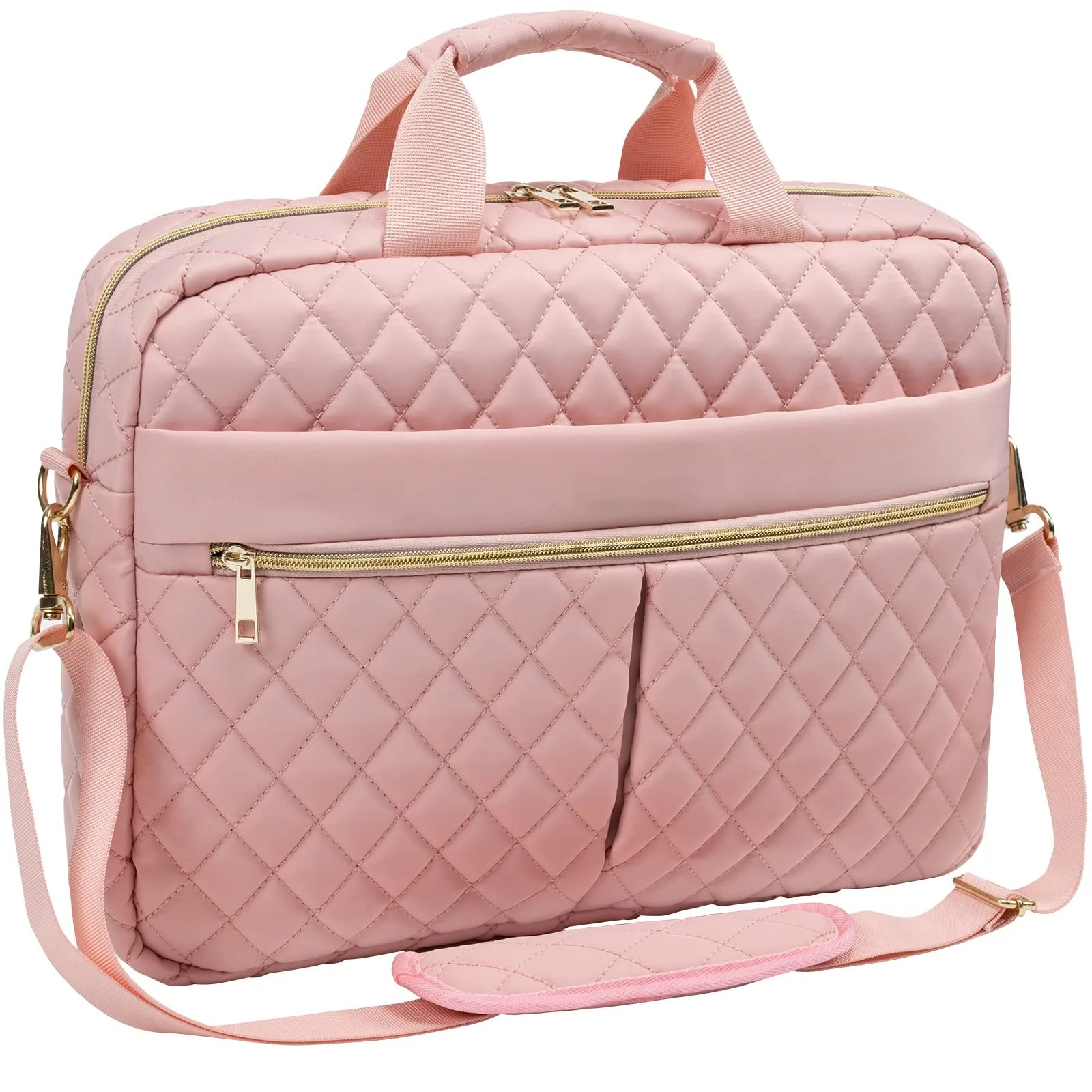 Nesitu A4 أسود وردي تنفيذي 14 15.6 بوصة كمبيوتر محمول الرجال النساء حقيبة محفظة الأعمال حقيبة يد الكتف حقيبة ساعي M31113