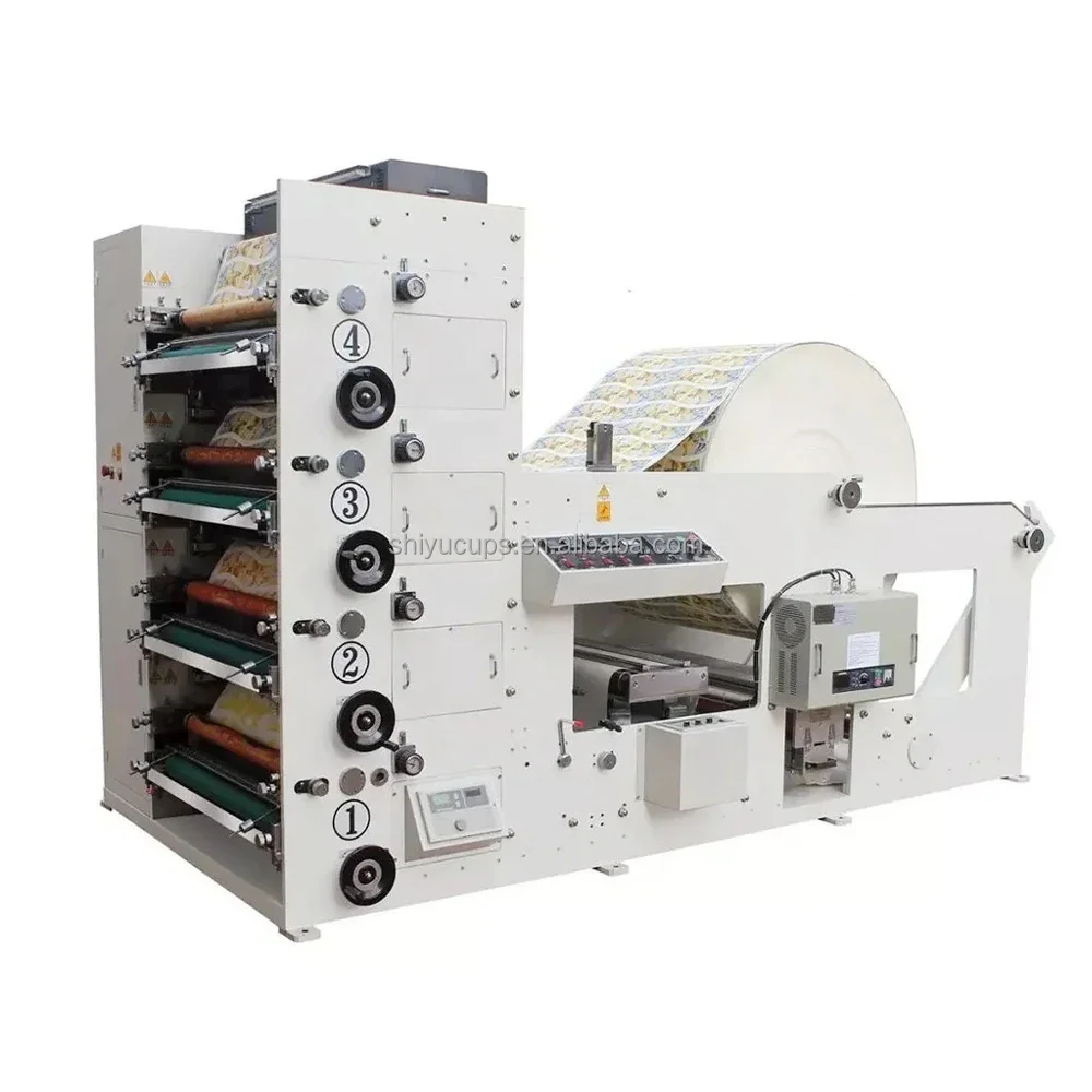 YG Customized SY-650 4 Colour Flexo Printing Machine Price Paper Cup Fan Printing Cutting Machine
