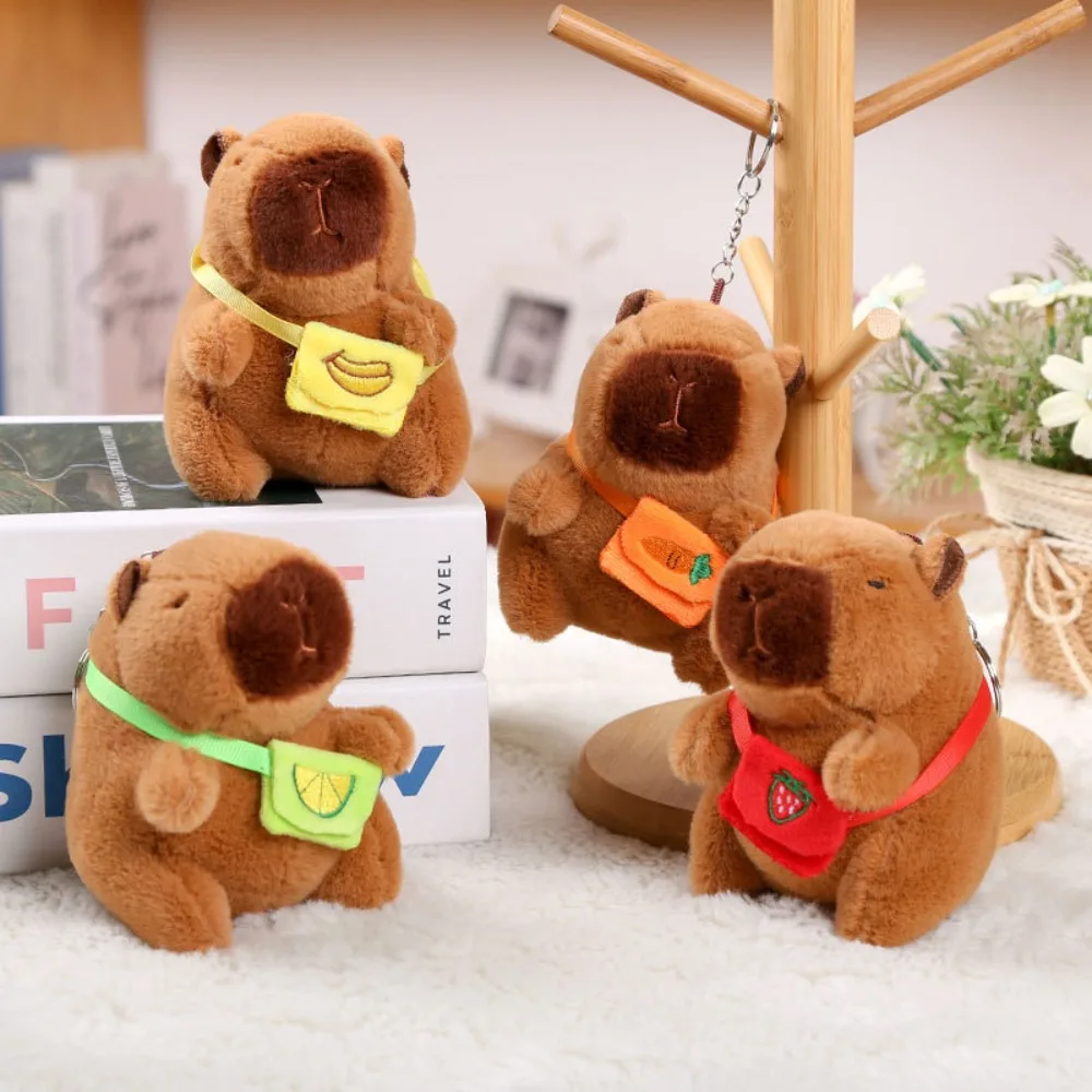 

Capibara Plush Doll Dolphin Shoulder Bag Pendant Couple Backpack Pendant Plush Keychain Small Doll