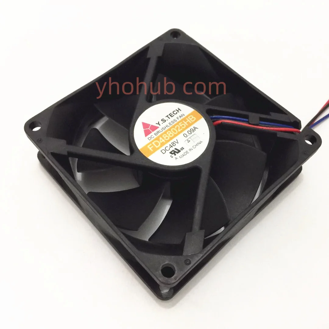 

Y.S TECH FD488025HB DC 48V 0.09A 3-Wire 80x80x25mm Server Cooling Fan