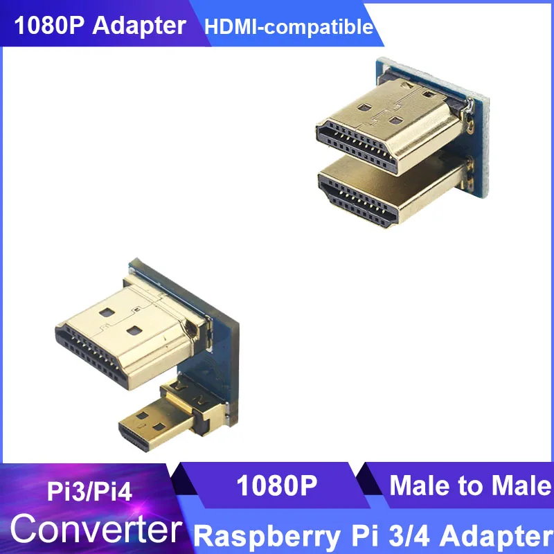 1080P Raspberry Pi 3/4 Connect HDMI-compatible to Converter Male to Male Adapter 3.5\'\' 5 inch Touch Screen LCD Display