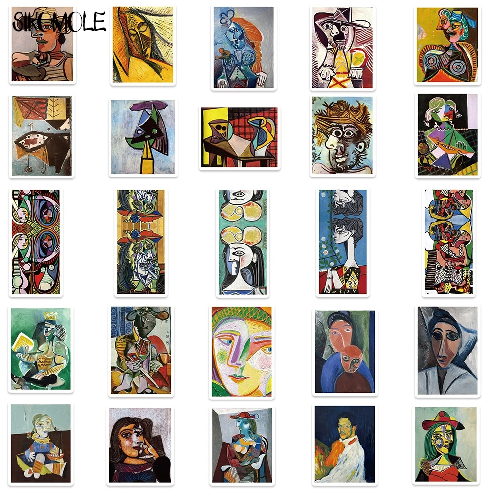 10/30/50PCS Retro Picasso ภาพวาดสีน้ํามัน PVC Graffiti สติกเกอร์ความงาม Art DIY ตกแต่งเด็กกระเป๋าเดินทาง Decal สติกเกอร์แพ็ค