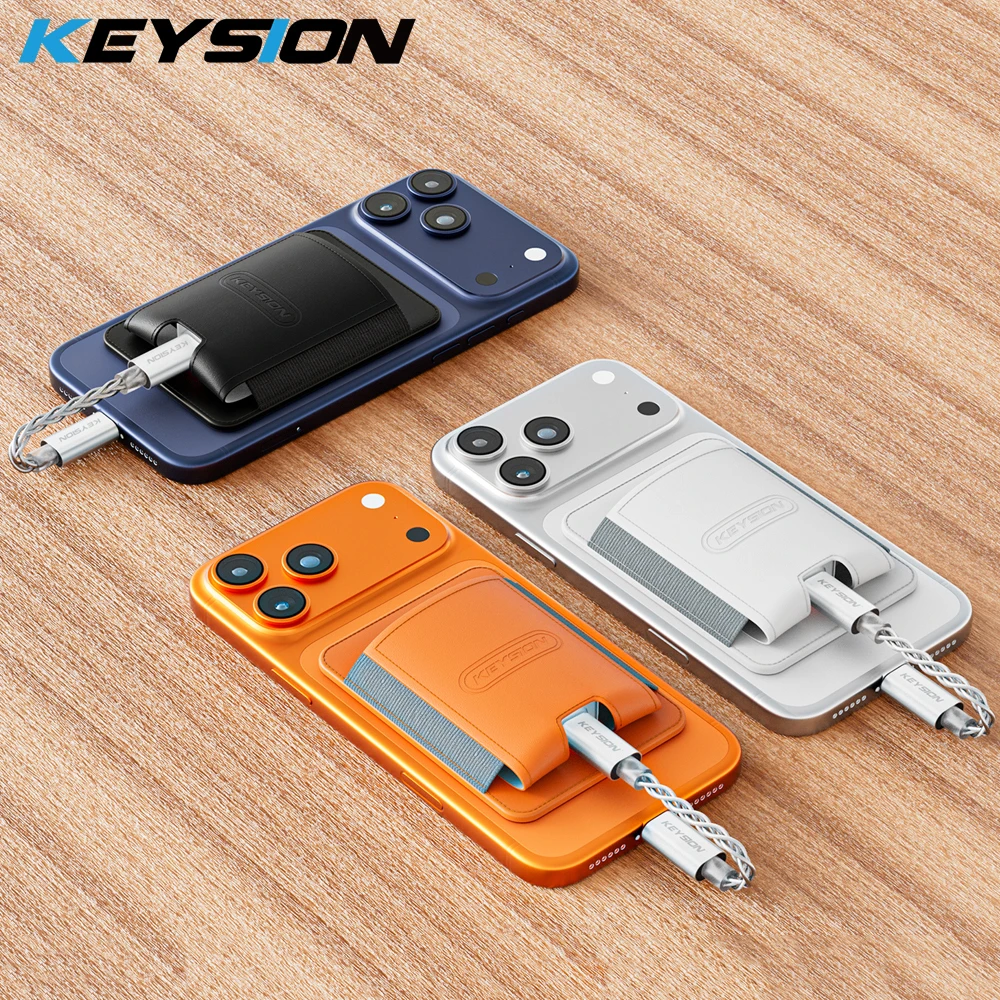 KEYSION Magnet-Kartenhalter, elastische Ledertasche für Magsafe für iPhone 16 17 DAC, Kopfhörerverstärker, Verstärker, Verstärker, Telefon, Brieftasche, Tasche