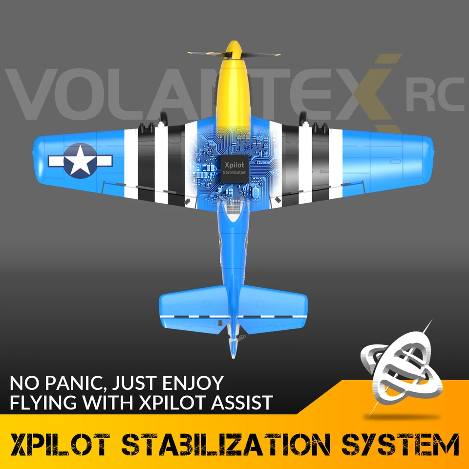 volantex ラジコン飛行機 Volantex ラジコン飛行機 マスタング 2.4G 4CH 400mm翼幅 ワンキーU