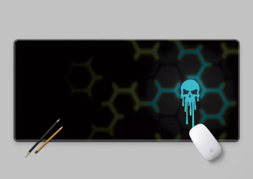 Cool Skull Mouse Pad Ultra Thick Waterproof Locking Edge Large Carbon Table Mat Laptop Office Gaming Desk Big Anime Mouse Mats