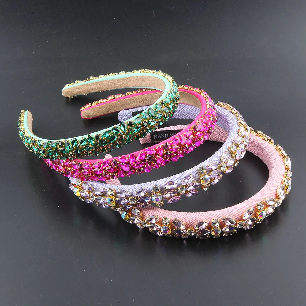 Magnificent Palace Hair Accessories Fluorescent Color Beads Headband Simple Narrow Headband For Women Girls Wedding 321