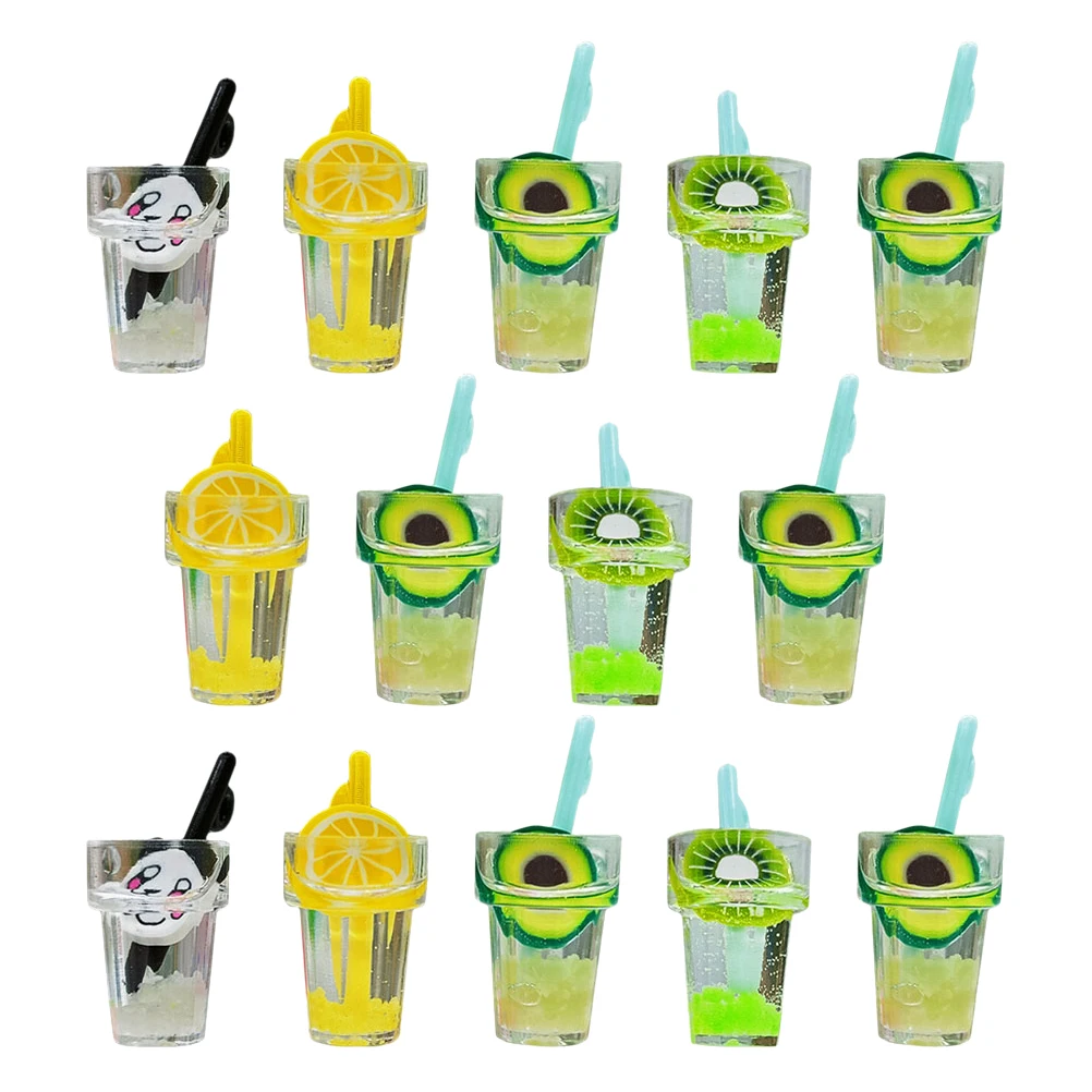 

15Pcs Miniature Drinks Simulation Beverage Decor for Mini House Decorative Kitchen Accessories Plastic Fake Food