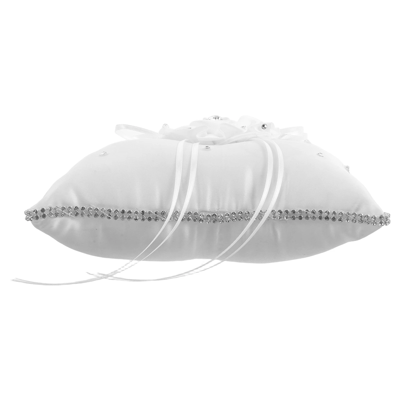 

Wedding Bow Ring Pillow Cute Gasket Flower Girl White for Decorative Rings Cushion Bride