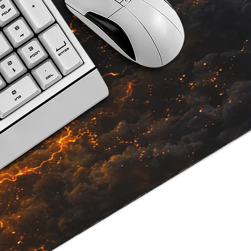 Black Clouds Golden Lightning Mouse Pad Gamer printon demand Computer Mousepad XXL Mechanical Keyboard Pad Non-Slip Mice Pad