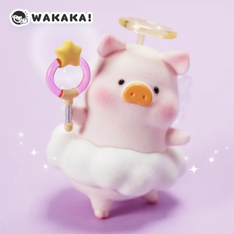 Original Cartoon Doll Canned Pig Lulu Angel Lucky Pig Hanging Card Cute Trendy Play Handmade Model Ornament Gift For Kids Pendan