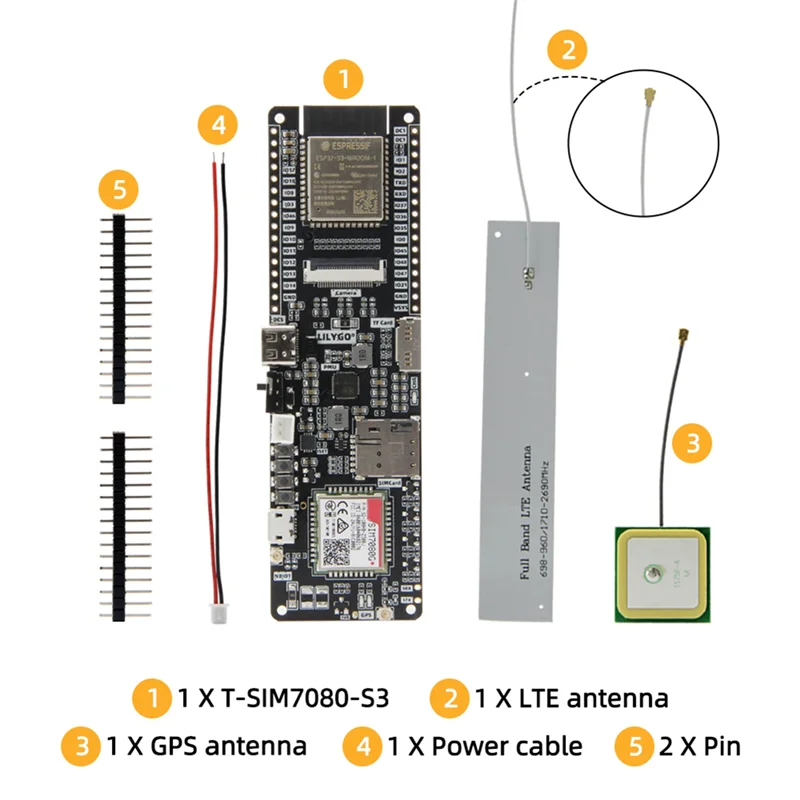 2025+  T-SIM7080G-S3 ESP32-S3 Development Board Supports Cat-M -Iot Card PMU WIFI Bluetooth with GPS Flash 16MB PSRAM 8MB