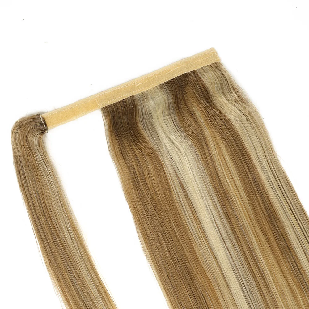 ذيل حصان الشعر البشري 14-22 "تسليط الضوء على ذيل حصان ملحقات الإنسان 100% ريال ريمي الإنسان ذيل حصان وصلات شعر 100 جرام/مجموعة للنساء