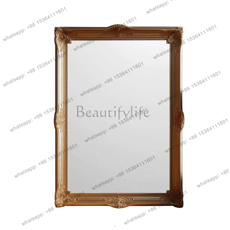 

French retro high-end carved floor mirror living room bedroom large size full-length mirror