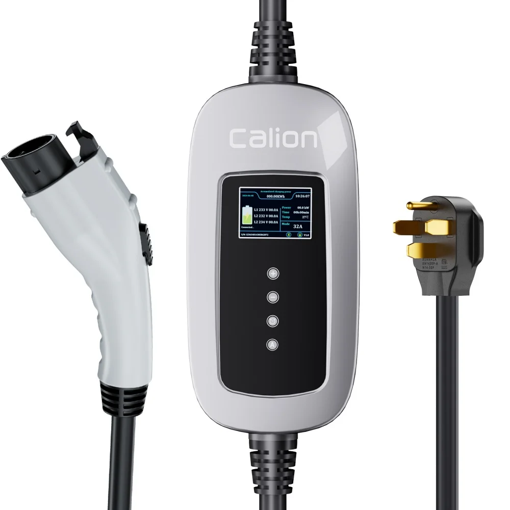 

CALION Portable EV Charger Type 1 SAE J1772 16A 32A 40A Single Phase 240V AC 5 meters cable Charger EV with LED indicator