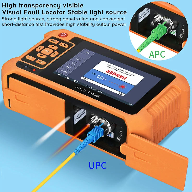 Imagem -05 - Aua-multifuncional Optical Time Delay Reflectômetro Testador de Fibra Óptica Otdr Built-in Vfl Opm Ols Led 562 501 500 516 565u a