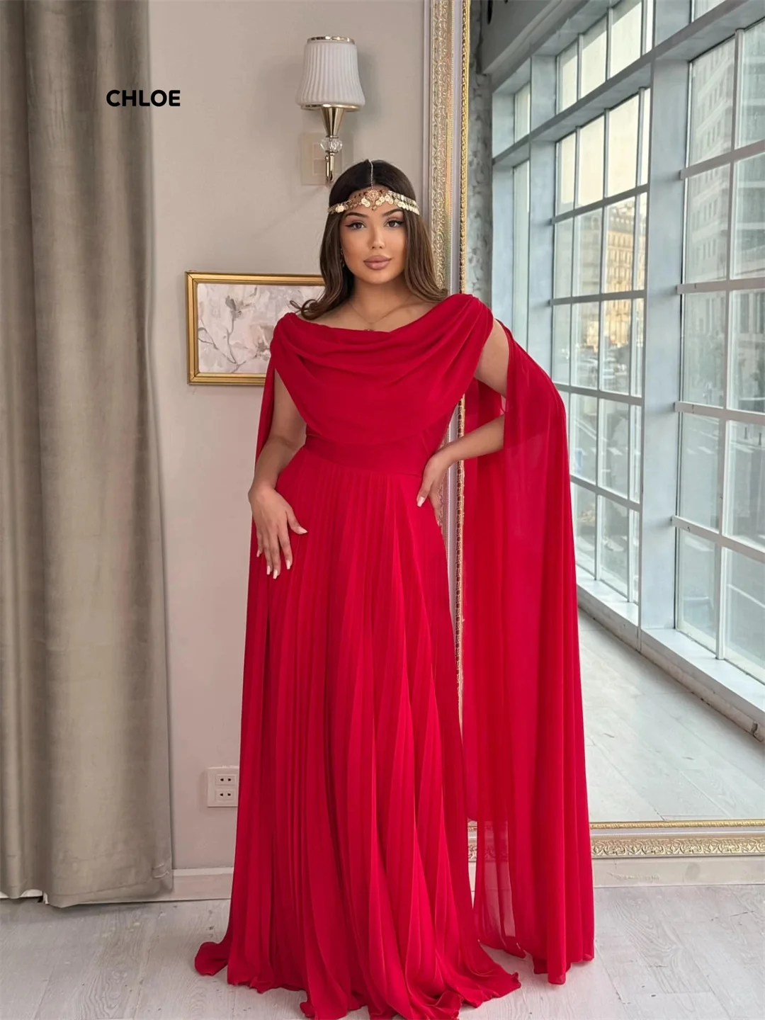 Gaun Pesta Pernikahan Wanita Custom Made 2025 Tanpa Lengan Gaun Prom Mewah Elegan Gaun Pesta Malam Model A-line dengan Selendang Gaun Ball Gown