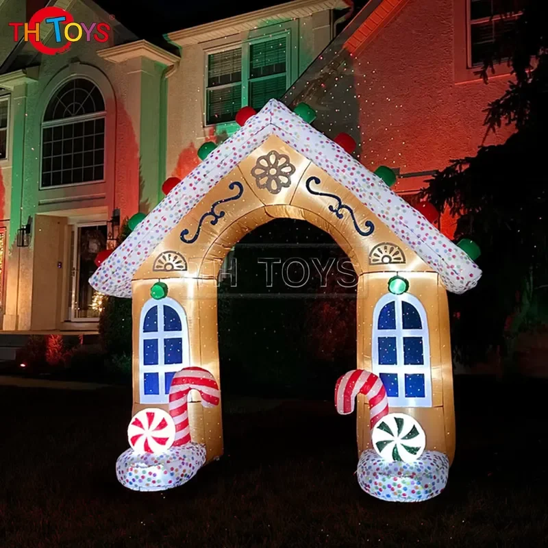 Inflatable Christmas Candy Cane Arch for Advertising and Event Decor Colorful Outdoor Decoration 5