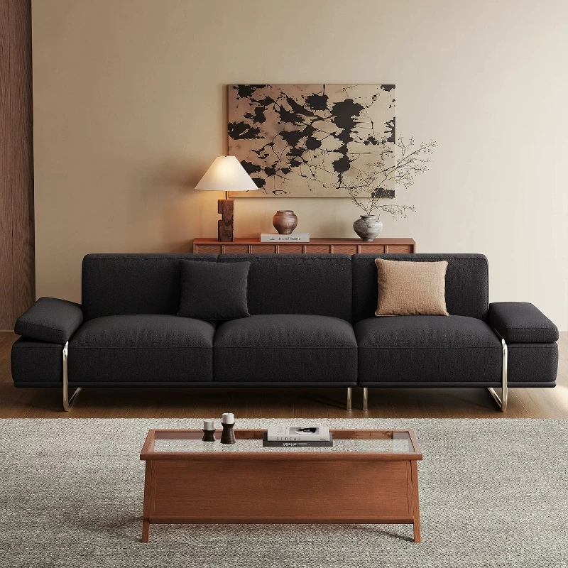 Adjustable Armrest Sofa Fabric Modern Living Room Lounge Straight Modern Sofa Lazy Sectional Lounges Divano Letto Home Furniture