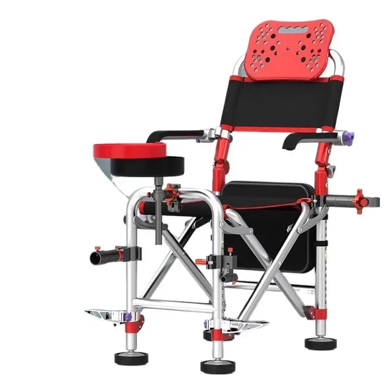 낚시의자 Stainless Steel Knight Fishing Chair Multi-functional All-terrain Platform Portable Backrest Fishing Chair