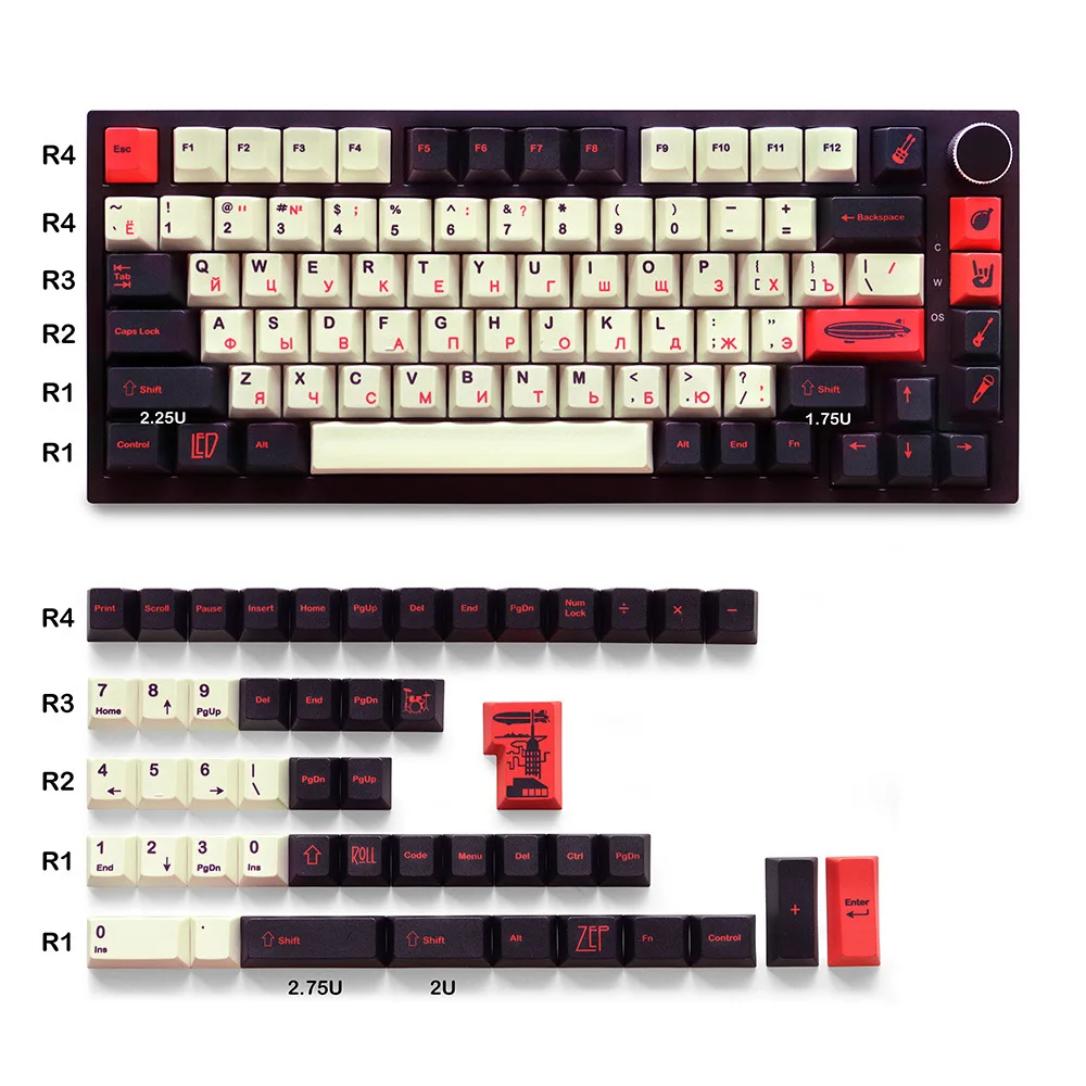 Russian GMK airship keycap hot sublimation PBT original highly adaptable cross axis mechanical keyboard